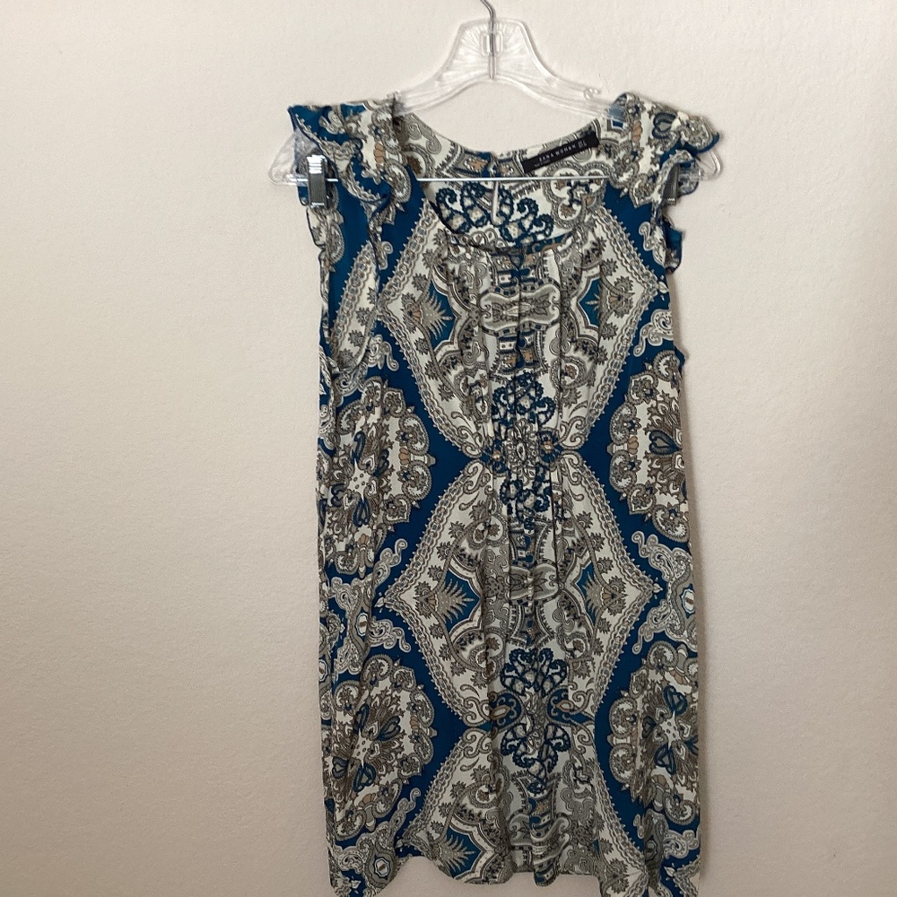 Zara Woman Large Floral Paisley Silk Top Blouse